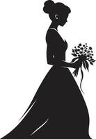 novias aura negro vector emblema nupcial glamour negro vector logo