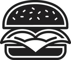 Classic Burger Harmony Monochrome Design Iconic Burger Design Black Vector