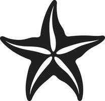 de marea firma estrella de mar vector Insignia atractivo mar criatura negro estrella de mar marca