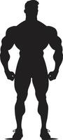 Defined Dominance Bodybuilders Iconic Vector Design Jet Black Bulk Full Body Vector Logo Icon