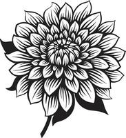 elegante floración elegante monocromo emblema pulcro floral emblema icónico monótono vector