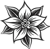 Artistic Floral Impression Vector Monotone Detail Botanical Elegance Iconic Emblem Detail