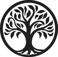 selvático esplendor árbol icónico imagen eterno crecimiento árbol vector icono