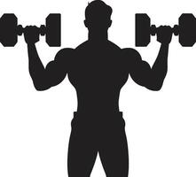 Fit Form Black Dumbbell Logo Icon Strength Strive Man Dumbbell Design vector