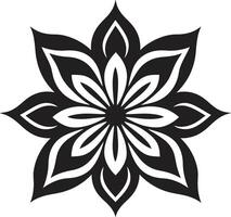 Elegant Floral Element Monochrome Design Sleek Petal Emblem Iconic Monotone vector