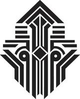 Angular Art Deco Precision Logo Vector Icon Geometric Deco Symphony Vector Emblem Design