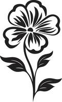 Graceful Flower Vector Black Symbol Detail Minimalistic Bloom Symbol Iconic Design Mark