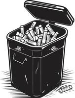 Quit and Dispose Black Trash Bin Symbol Stub It Out Reminder No Smoking Bin Emblem vector