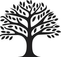 Rooted Legacy Tree Vector Icon Majestic Arbor Tree Emblem Design