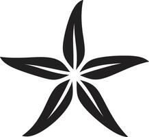 atractivo mar criatura negro estrella de mar insignias lustroso estrella de mar diseño estrella de mar logo diseño vector