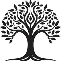 Majestic Arbor Tree Emblem Design Botanical Serenity Tree Icon Symbol vector