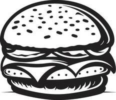 clásico hamburguesa emblema negro vector icono sabroso rápido comida monocromo hamburguesa logo