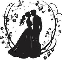 Enchanting Floral Embrace Vector Black Detail Blossom Serenade Stylish Iconic Emblem