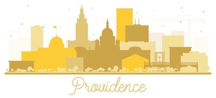 Providence Rhode Island City Skyline Silhouette with Golden Buildings Isolated on White. Providence USA Cityscape with Landmarks. Tourism Concept with Modern Architecture. vector
