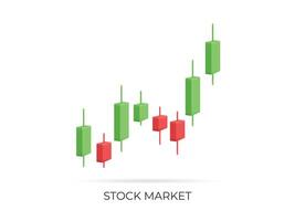 Stock market, trading chart, candlestick chart with rise price on stock market vector