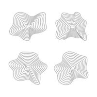 Abstract wavy geometric shapes isolated vector illustration.