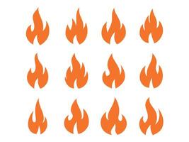 Fire flame isolated vector illustration.