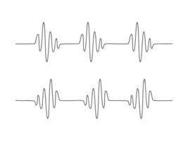 Heart cardiogram continuous one line drawing minimalism design isolated. vector