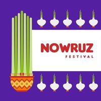 Happy nowruz festival web banner background illustration vector