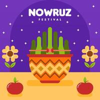 contento nowruz festival web bandera antecedentes ilustración vector