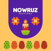 Happy nowruz festival web banner background illustration vector