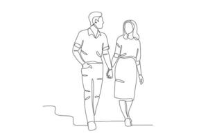 Couple on a walk vector