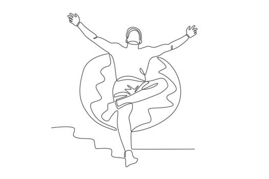 A man sunbathing while posing vector