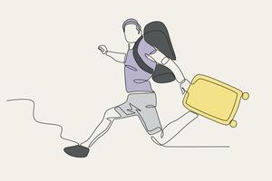 Ready to travel with one suitcase vector