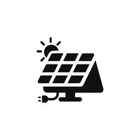solar panel icono aislado en blanco antecedentes vector