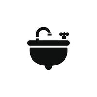 lavabo icono aislado en blanco antecedentes vector