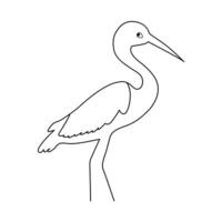 continuous one line drawing of Flamingo tropical bird and world wildlife day single line art illustration vector