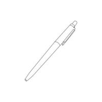 pen writing in continuous line drawing . Pencil symbol of study and education concept in simple linear style. Contour icon. Doodle vector illustration