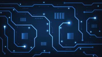 circuit board with blue light. technology background vector