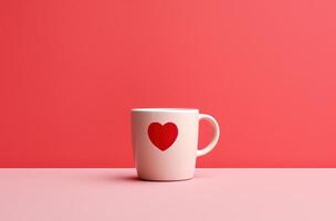 AI generated coffee drink with heart in coffee mug photo