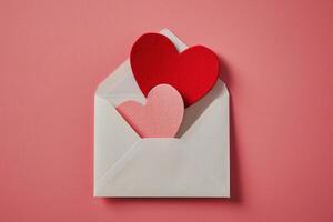 AI generated an envelope containing a couple heart shaped paper photo