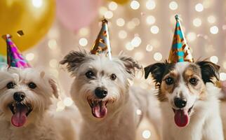 ai generado cumpleaños fiesta para perros foto