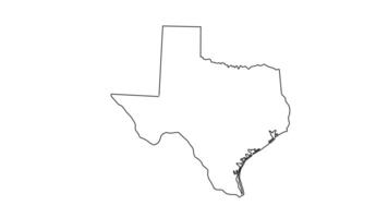 texas Estado mapa esboço animação video