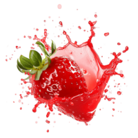 AI generated strawberry splash png