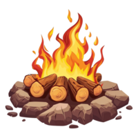 AI generated burning wood png