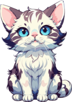 ai generado gatito con azul ojos mascota png