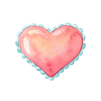 Watercolor red heart. Valentines day, love and romance concept. Hand drawn illustration element isolated on transparent background for design, postcards, invitations. png
