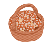 Mushroom on a basket png