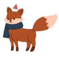 Cute Fox wearing hat illustration png