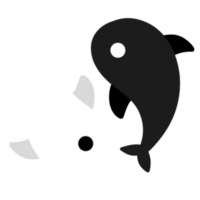 Yin yang fish character illustration png
