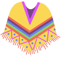 Colorful poncho illustration png