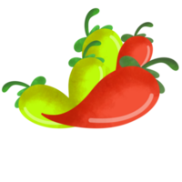 Red and green chili illustration png