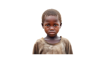 ai généré pauvres peu africain enfant transparent background.png png