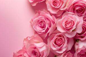 AI generated pink rose background for a pink party invitation photo