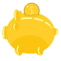 yellow piggy bank png