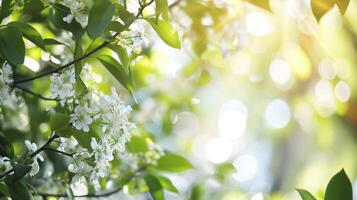 AI generated spring natural frame background with copy space photo